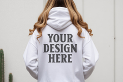 White Gildan 18500 Hoodie Sweatshirt Mockup, Unisex Hoodie Product Image 1