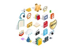 Publish icons set, isometric style Product Image 1