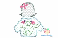Dress Of Girl With Hat Applique Product Image 2