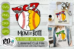 Baseball Softball Mom of Both - A Camo Layered Sports SVG Product Image 1