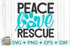 Peace Love Rescue SVG DXF PNG EPS Cutting Files Product Image 2