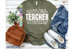 Floral Teacher Svg, Teacher Shirt Svg Product Image 1