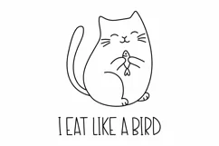 Fat cat with lettering - I eat like a bird. SVG/PNG/EPS/JPG Product Image 2