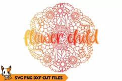 Flower Child - Bohemian Mandala SVG PNG DXF Cut Files Product Image 1