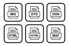 Set Of File Formats Icons Product Image 1