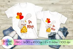 Be Mine Valentine Print | Heart Shape Balloons | Cute Bunny Product Image 1