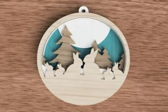 Christmas ornament laser cut file - Bunny family of 6 Product Image 2