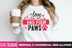 Love Has Four Paws SVG | Dog Valentine's Day SVG Product Image 4