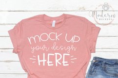 Mock up Bella Canvas 3001 Heather Prism Sunset Unisex Mockup Product Image 1