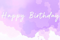 Purple Watercolor With Happy Birthday Background Product Image 1