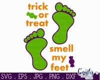 Trick Or Treat Smell My Feet | Kid’s Halloween Svg Design Product Image 2