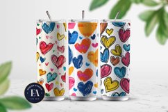 heart doodle Digital paper, doodle seamless pattern Product Image 2