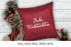 Frohe Weihnachten lettering. Merry Christmas in German SVG Product Image 2