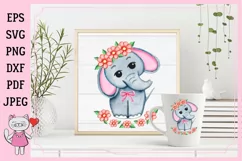Cute Elephant Watercolor png, Product Image 5
