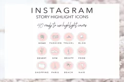 40 Instagram Story Highlights Icons in Pink, Hand Drawn Product Image 1