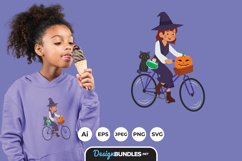 A Cycling Witch for T-Shirt Design Product Image 1