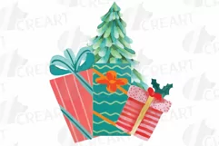 Watercolor Christmas truck clip art. Retro trucks decoration Product Image 7
