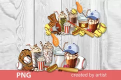 Baseball coffee cups png, Baseball coffee, sport png, game Product Image 1