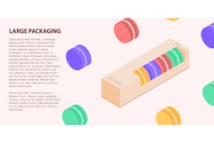 Large macaroon packing banner, isometric style Product Image 1