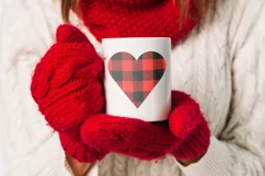 Valentine heart svg with buffalo plaid print for valentine's Product Image 1
