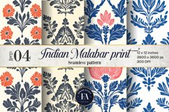 Indian block print Digital paper, Indian Malabar pattern Product Image 1
