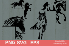 horse corners svg, horse door corners svg, horses, bundle Product Image 1