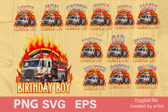 birthday boy, fire engine, birthday numbers png, bundle png Product Image 1
