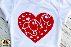 Valentines SVG Love Heart SVG Heart with Love Quote SVG Product Image 5