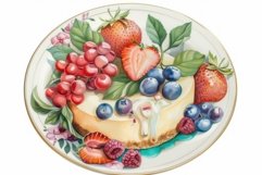 Fruit tart delicacy on elegant porcelain plate Product Image 1