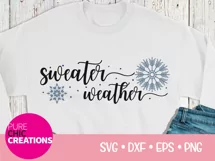 Winter SVG|Sweater Weather|Winter Quote SVG|SVG DXF PNG EPS Product Image 2