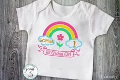 Birthday Rainbow with Ribbon to add name svg dxf to cut file Product Image 5