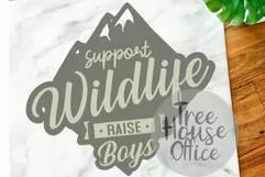 Support Wildlife Raise Boy MomLife Dadlife SVG DXF PNG jpeg Product Image 1