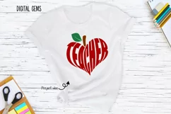 Teacher heart apple. SVG / PNG / DXF / PNG Product Image 4