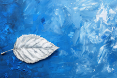 White Leaf with Blue Background Wallpaper Product Image 1
