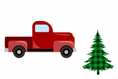 Red Christmas truck svg/png Product Image 3
