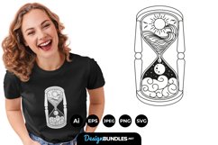 Day and Night on Hourglass for T-Shirt Design Product Image 1