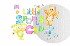 bunny cat chicken sports champions watercolor animals clipar Product Image 4