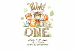Wild One Woodland Animals 1st First Birthday, T-shirt Transf Product Image 2
