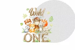 Wild One Woodland Animals 1st First Birthday, T-shirt Transf Product Image 3