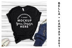 Bella Canvas 3001 T-shirt mock-up, color Black Heather Product Image 1
