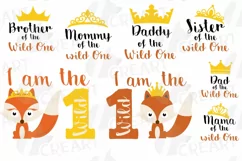 Wild One baby fox t-shirt graphic, family birthday svg files Product Image 1