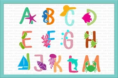 Under the sea monogram font clipart svg dxf cuttable svg dxf Product Image 5
