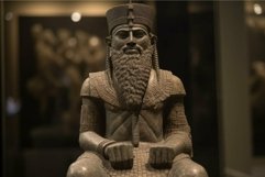 Majestic Sumerian god sculpture. Generate ai Product Image 1