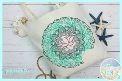 Lotus on Lily Pad Mandala Zentangle SVG Dxf Eps Png PDF Product Image 2
