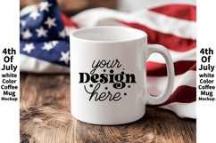 4th of July white 11oz blank coffee mug mockup Product Image 1