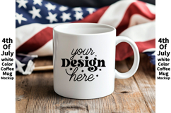 4th of July white 11oz blank coffee mug mockup Product Image 1