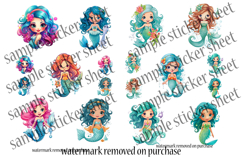Cute Mermaid Stickers Printable | 80 Chibi Anime Designs Product Image 16