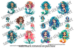 Cute Mermaid Stickers Printable | 80 Chibi Anime Designs Product Image 18