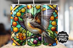 Eastern Phoebe Single Bird Stained Glass - Tumble Design Product Image 1