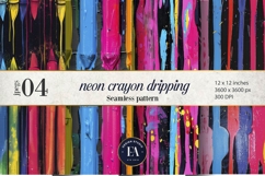 Neon Crayon Drip Texture | Bright Dripping Crayon Pattern Product Image 1